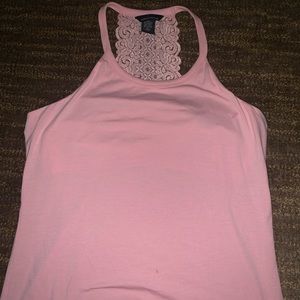 Pink Tank Top w/ Lace Back